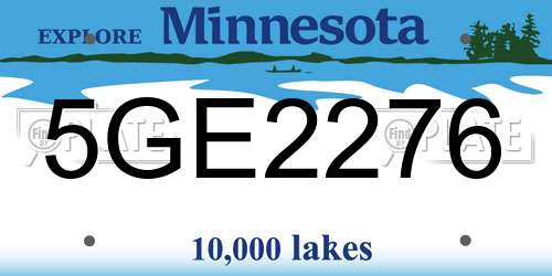5GE2276 Minnesota License Plate