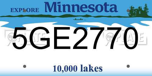 5GE2770 Minnesota License Plate