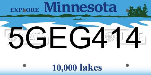 5GEG414 Minnesota License Plate