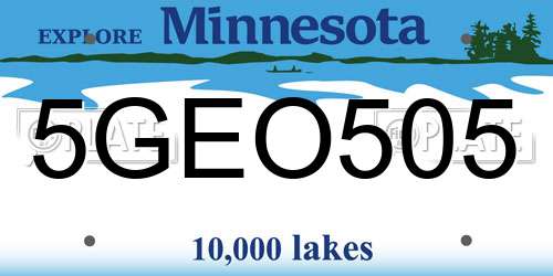 5GEO505 Minnesota License Plate