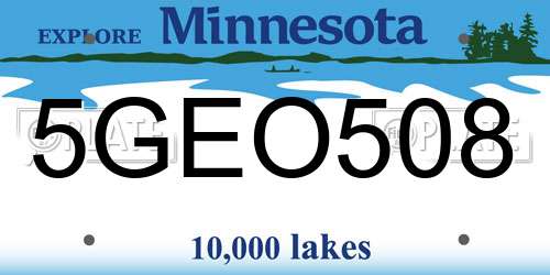 5GEO508 Minnesota License Plate