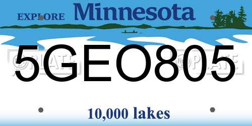 5GEO805 Minnesota License Plate