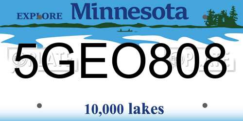 5GEO808 Minnesota License Plate