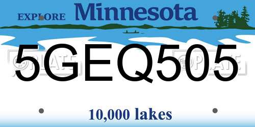 5GEQ505 Minnesota License Plate