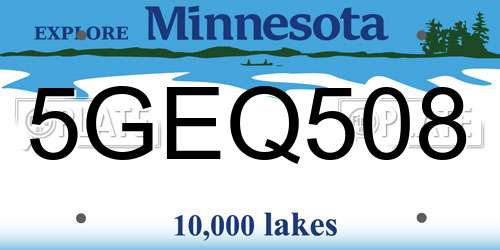 5GEQ508 Minnesota License Plate