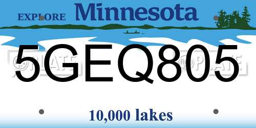 5GEQ805 Minnesota License Plate
