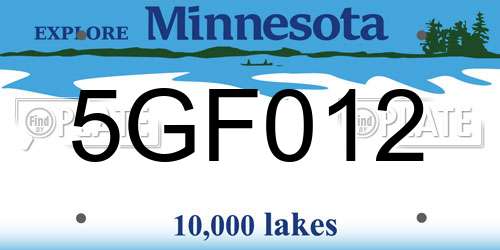 5GF012 Minnesota License Plate