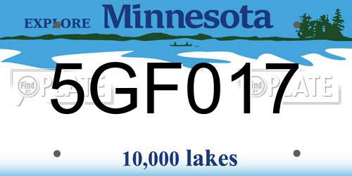 5GF017 Minnesota License Plate