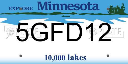 5GFD12 Minnesota License Plate