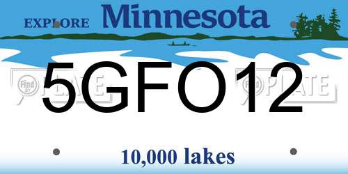 5GFO12 Minnesota License Plate