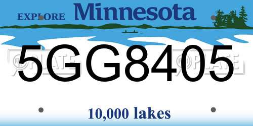 5GG8405 Minnesota License Plate
