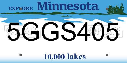 5GGS405 Minnesota License Plate