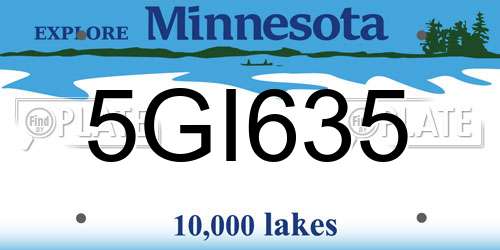 5GI635 Minnesota License Plate