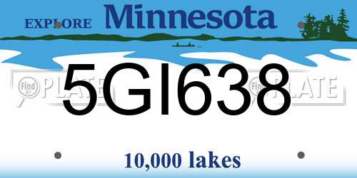 5GI638 Minnesota License Plate