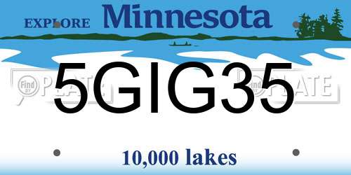 5GIG35 Minnesota License Plate