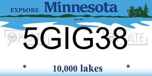 5GIG38 Minnesota License Plate