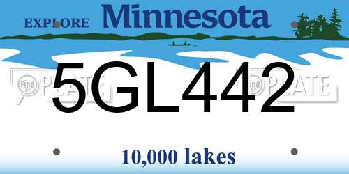 5GL442 Minnesota License Plate