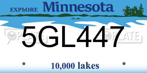 5GL447 Minnesota License Plate