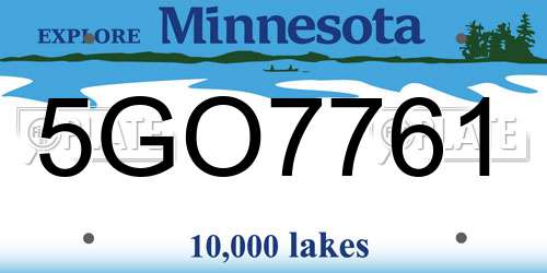 5GO7761 Minnesota License Plate