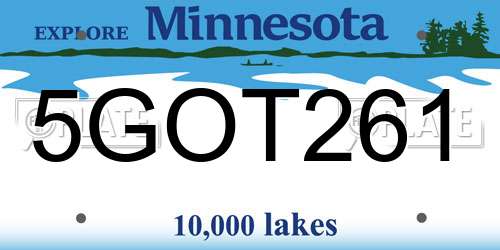 5GOT261 Minnesota License Plate