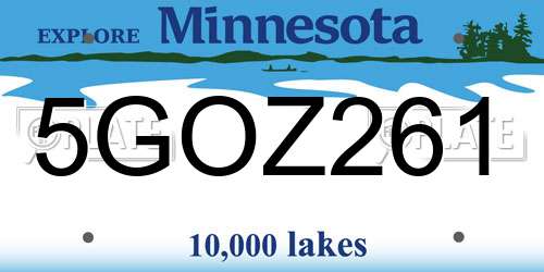 5GOZ261 Minnesota License Plate