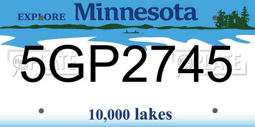 5GP2745 Minnesota License Plate