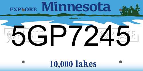 5GP7245 Minnesota License Plate