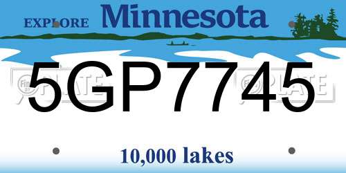 5GP7745 Minnesota License Plate