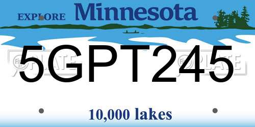5GPT245 Minnesota License Plate