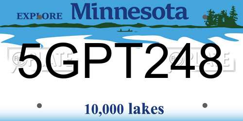5GPT248 Minnesota License Plate