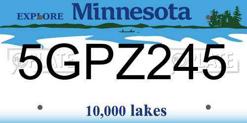 5GPZ245 Minnesota License Plate