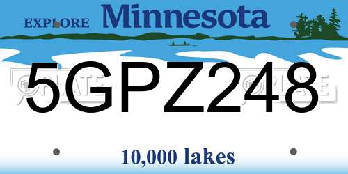 5GPZ248 Minnesota License Plate