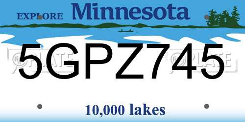 5GPZ745 Minnesota License Plate