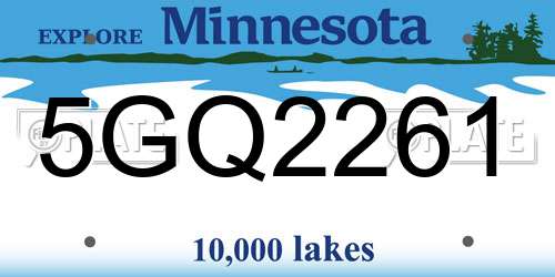 5GQ2261 Minnesota License Plate