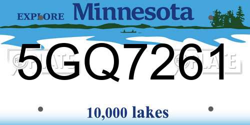 5GQ7261 Minnesota License Plate