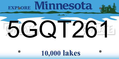 5GQT261 Minnesota License Plate