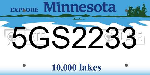 5GS2233 Minnesota License Plate