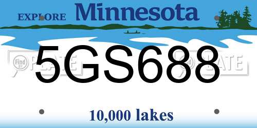 5GS688 Minnesota License Plate
