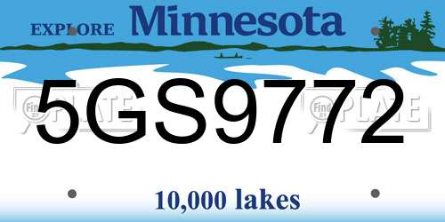 5GS9772 Minnesota License Plate