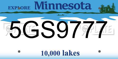 5GS9777 Minnesota License Plate
