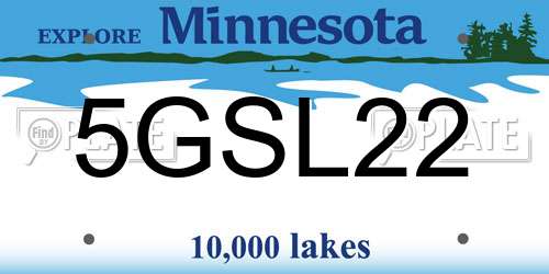 5GSL22 Minnesota License Plate