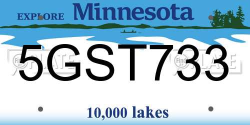 5GST733 Minnesota License Plate
