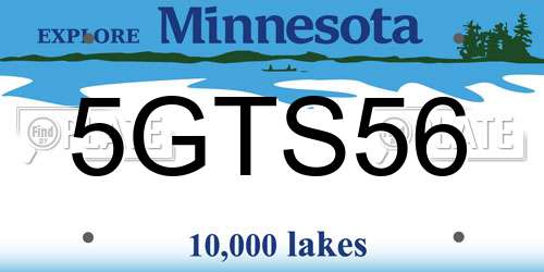5GTS56 Minnesota License Plate