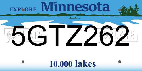 5GTZ262 Minnesota License Plate
