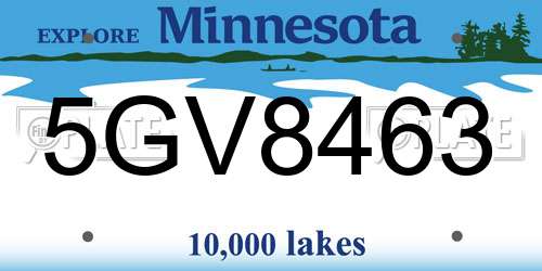 5GV8463 Minnesota License Plate