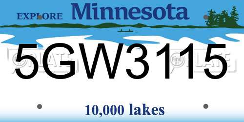 5GW3115 Minnesota License Plate