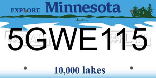 5GWE115 Minnesota License Plate