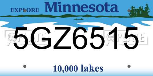 5GZ6515 Minnesota License Plate