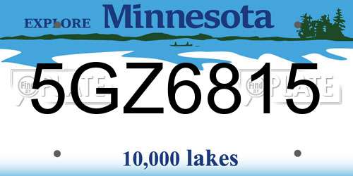 5GZ6815 Minnesota License Plate
