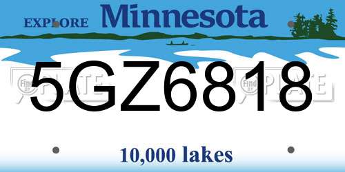 5GZ6818 Minnesota License Plate